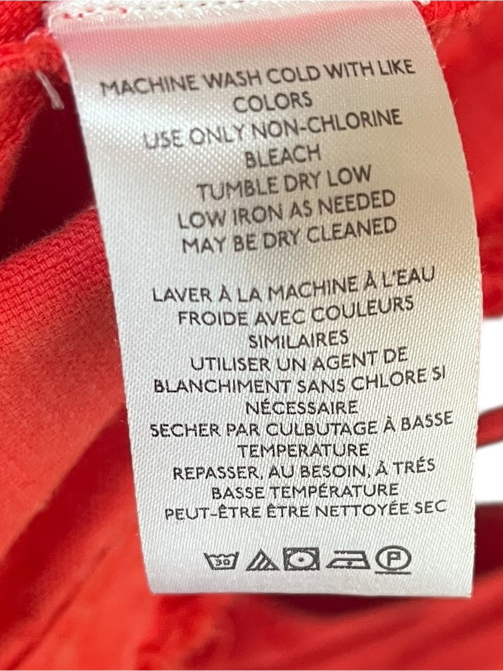 Anthro Pilcro Flutter Sleeve Midi Dress Medium Red Cotton Linen - Picture 13 of 15